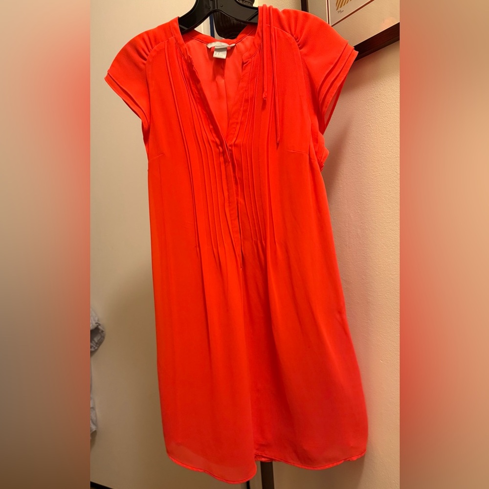 H&M Orange lined Dress. Size 6 - 34” length